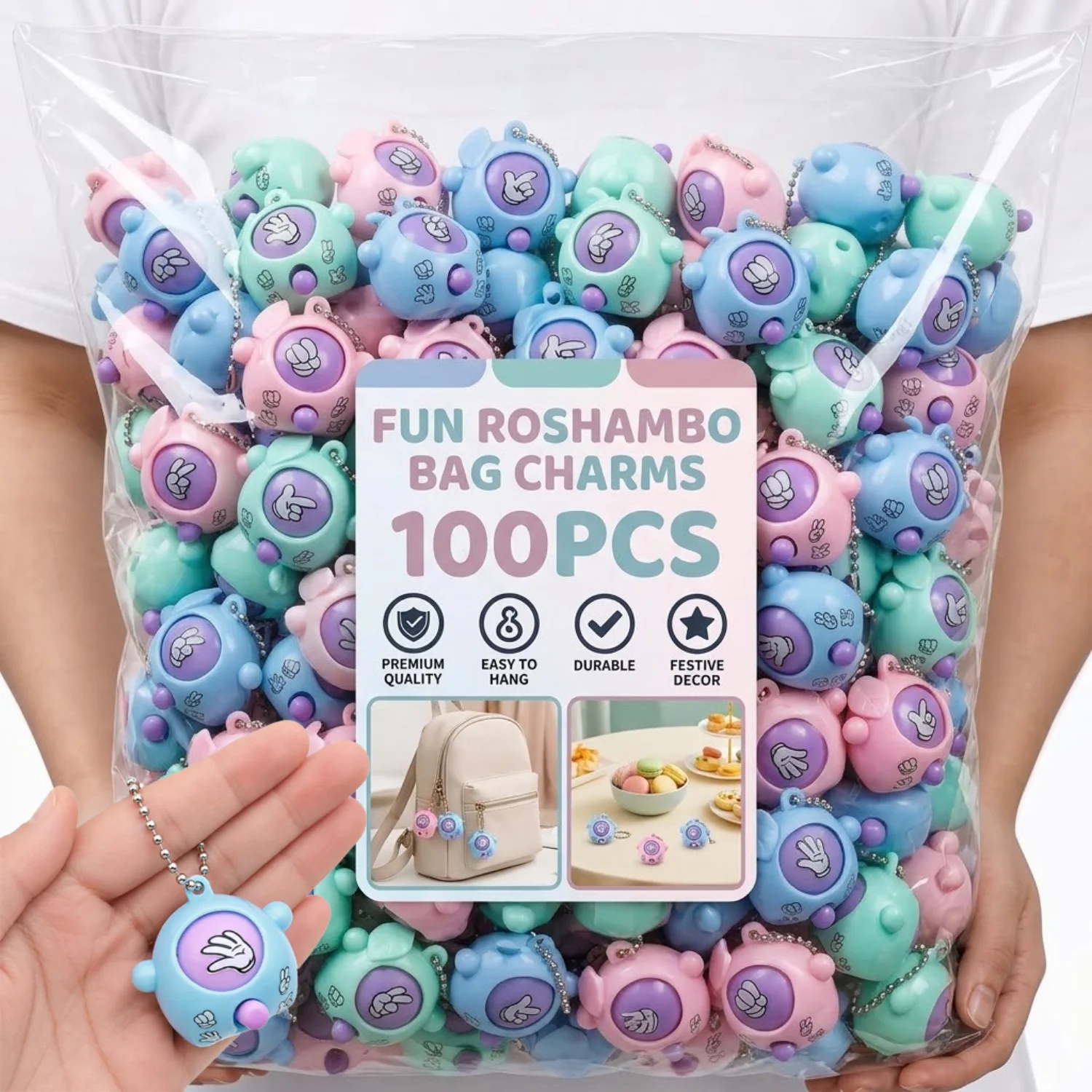 10-50Pcs Mini Pop Keychains Toddler Sensory Fidget Toys Bulk Classroom Prizes Kids Birthday Party Favors Gift Bag Fillers