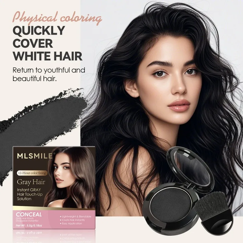 ヘアラインパウダー ボリュームアップ ルートタッチアップ ブラシ付き 薄毛・白髪・薄毛部分の瞬間カバー 耐水性