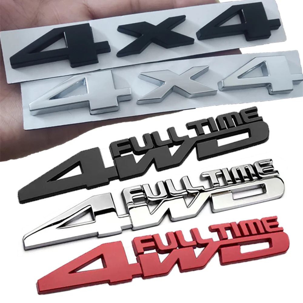 4WD 4x4 tracción en las cuatro ruedas pegatina de Metal para coche Logo emblema insignia calcomanías accesorios de estilo de coche para Frod Bmw Lada Honda Audi Toyota
