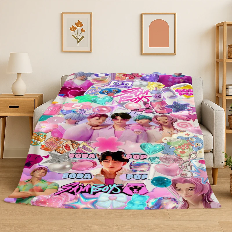 KPop D-Demon Hunters Girl Group Cartoon Soft Flannel Throw Blanket,Cozy Blanket for Bed,Couch,Sofa,Bedroom,Living Room,Travel