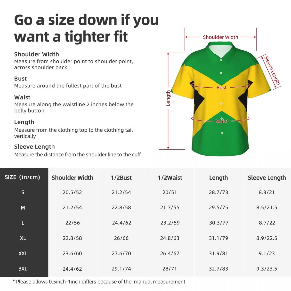 Hawaii Shirt Vacation Jamaica Flag Blouses National Celebration Elegant Casual Shirts Male Short-Sleeve Breathable Tops