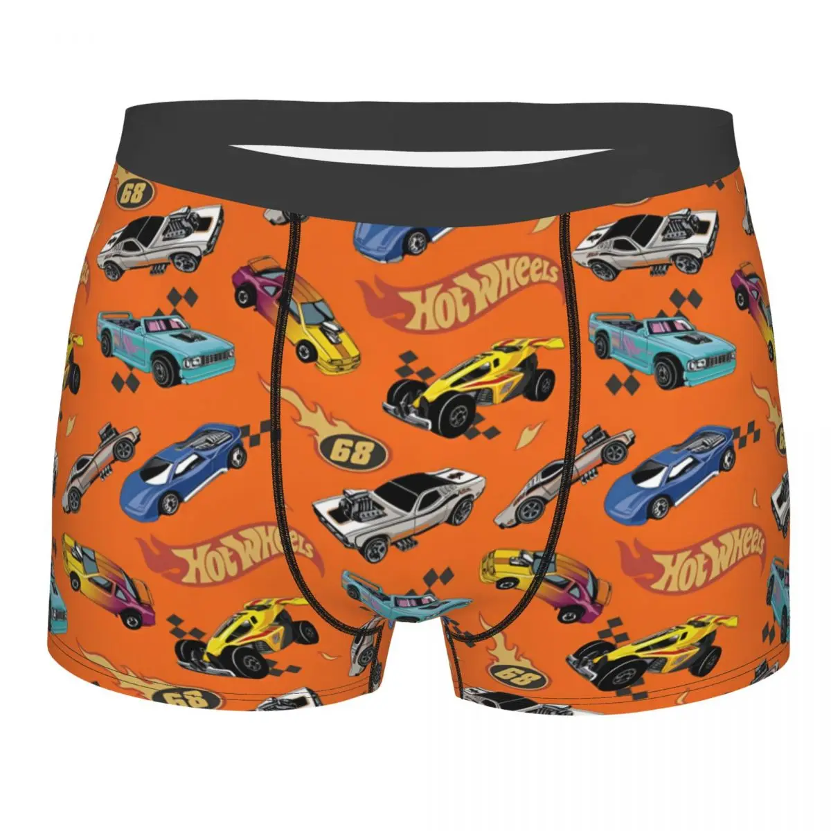 

Модные боксеры на заказ для гоночного автомобиля Hot Wheels, шорты, мужские трусы, эластичные трусы, нижнее белье