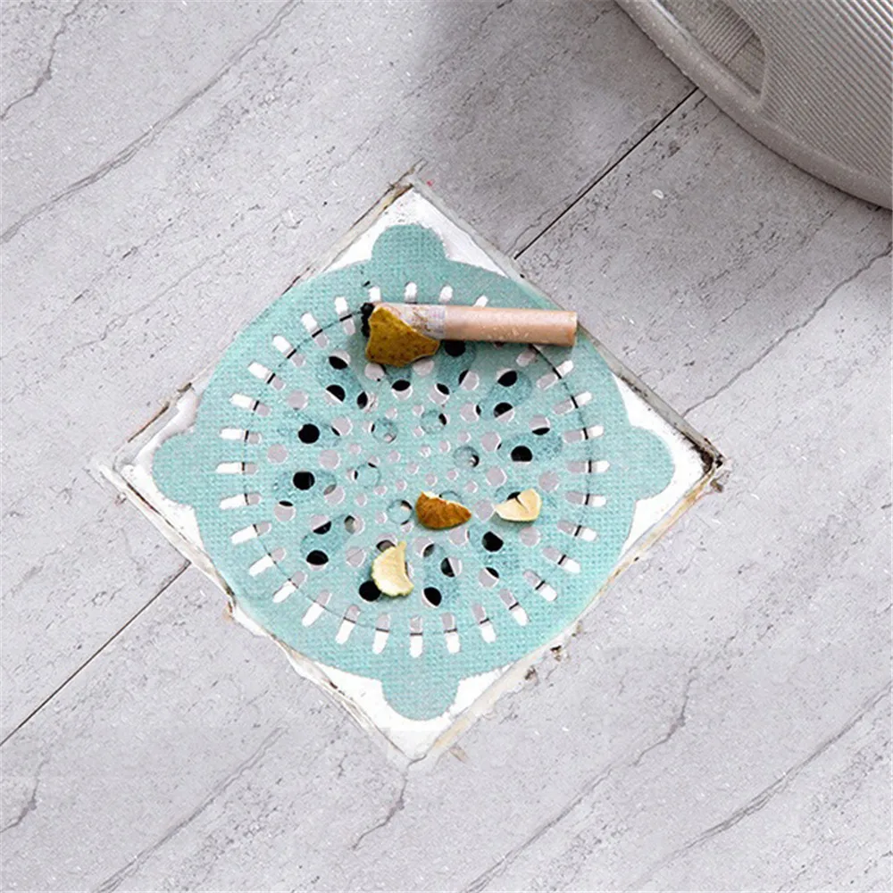 10Pcs Disposable Shower Drain Hair Catcher Strainer Filter Sticker Kitchen Sink Sewer Outfall Stopper Bathroom Floor Drain Cover