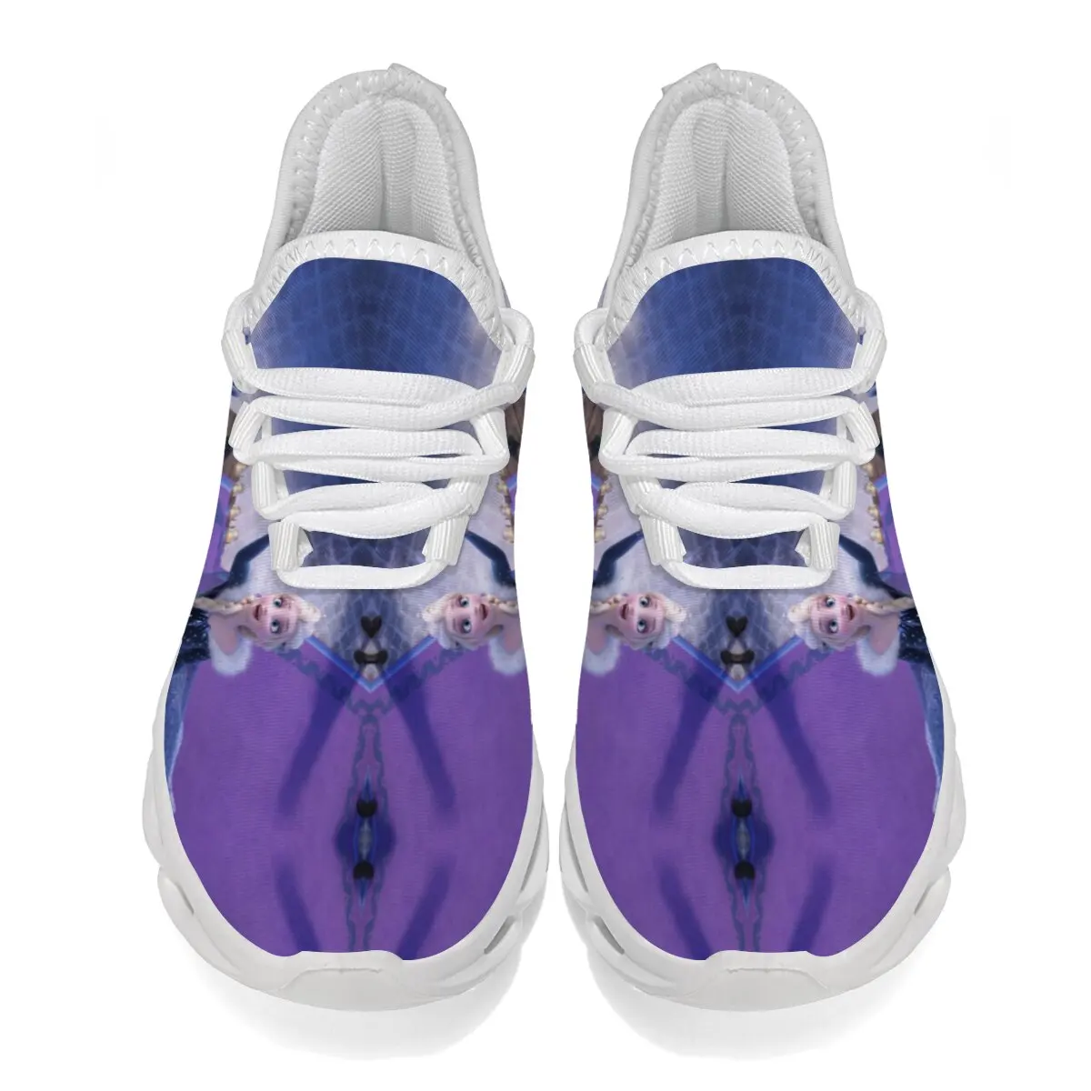 فروزن إلسا آنا أولاف للأطفال أحذية رياضية بيضاء مكتنزة ديزني كارتون فتاة الأميرة إلسا حذاء كاجوال أحذية غير قابلة للانزلاق وخفيفة الوزن