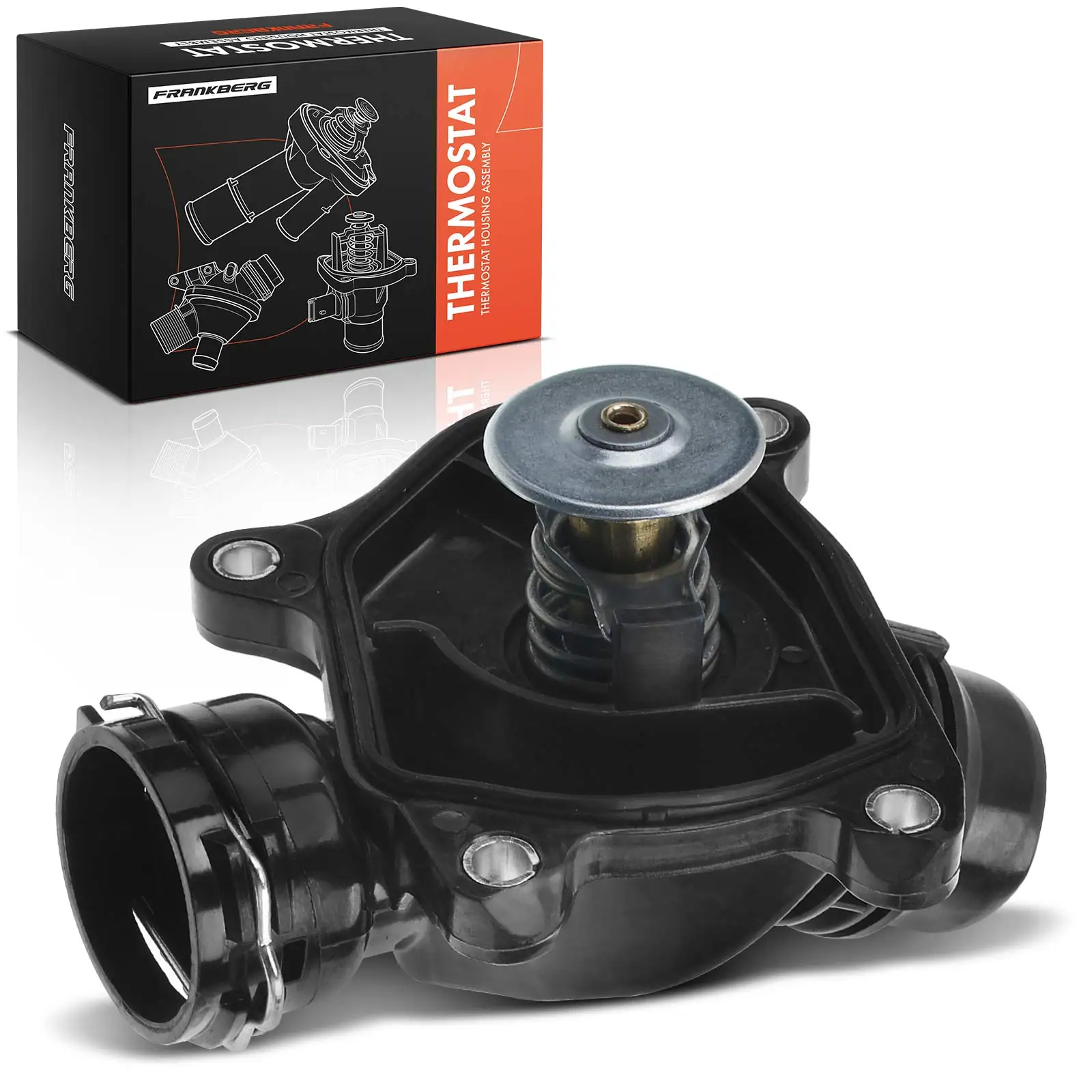Frankberg 1x Thermostaat Koelvloeistof voor BMW E87 E46 E90 E91 E92 E93 E60 E61 E63 E65 X3 X5 X6 11517789014 11517805811 902-5822