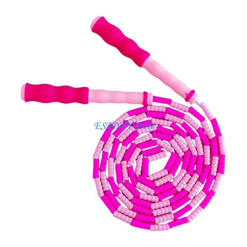 G6DE Kids Jump Rope Adjustable Length Jumping Rope Soft Beaded Skipping Rope for Children Girls Boys