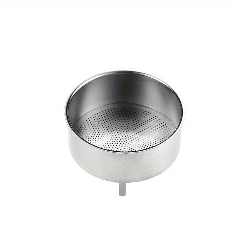 Bincoo Moka Pot Funnel Replacement Parts, Stainless Steel Powder Bowl, All-steel Moka Pot Accessories, Dual-valve Triple-valve