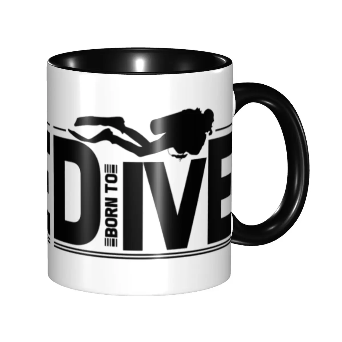 

DIY Born To Dive Diver Diving Instructor Ceramic Mug Custom Coffee Cup Creative Present