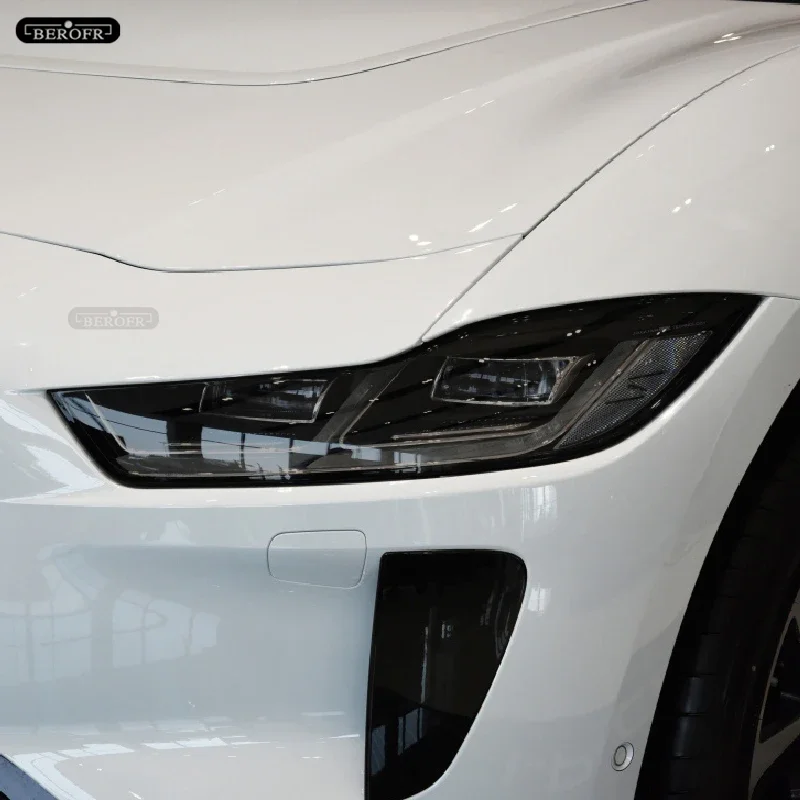 For Jaguar I Pace 2018-On Car Headlight Protective Tint Film Smoke Black Transparent TPU Light Protection Sticker Accessories
