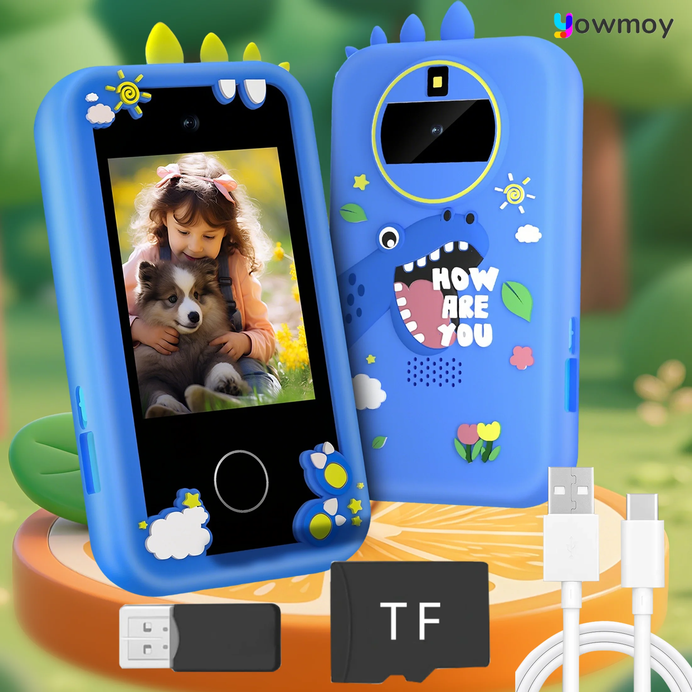 โทรศัพท์ของเล่นเด็กแบบพกพา – ของเล่นสมาร์ทโฟนสำหรับเด็กผู้หญิง พร้อมกล้องคู่ เกม นาฬิกาปลุก และฟังก์ชันอื่นๆ