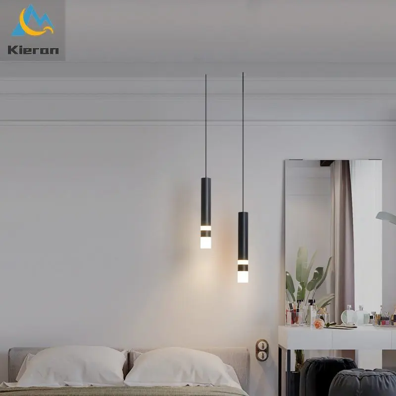 Modern Minimalism LED Chandelier Restaurant Bar Living Room Bedroom Bedside Pendant Lights Room Decor Cylinder Type Pendant Lamp