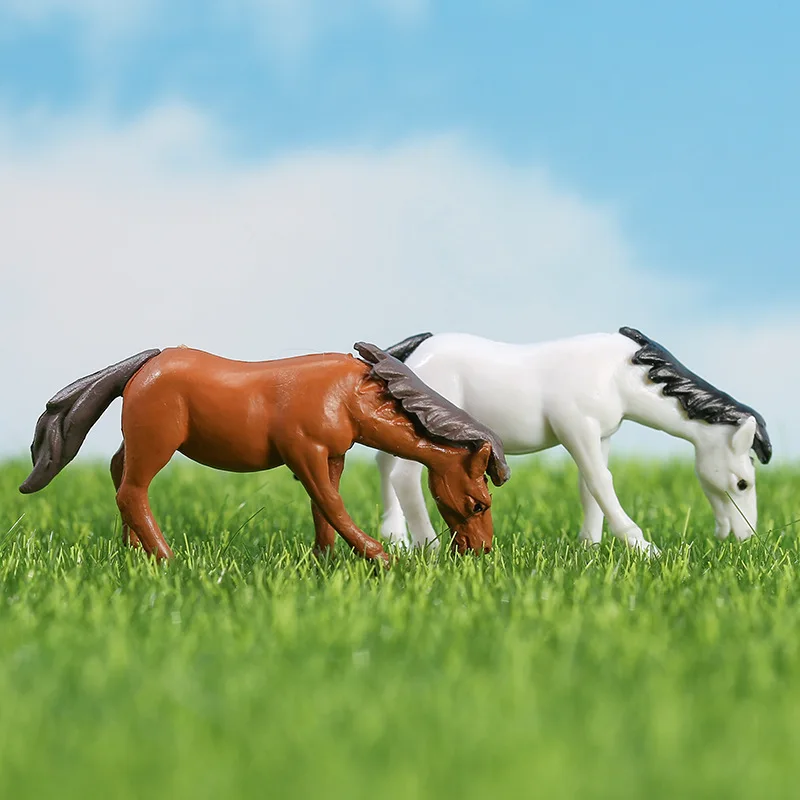 

1pcs Simulation Mini New Steed Pony PVC Horse Garden Figures Doll Moss Micro Landscape Decoration Home Decor