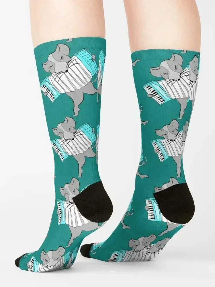 Mouse Playing an Accordion Socks Stockings man winter gifts Crossfit halloween Socks Ladies Men's