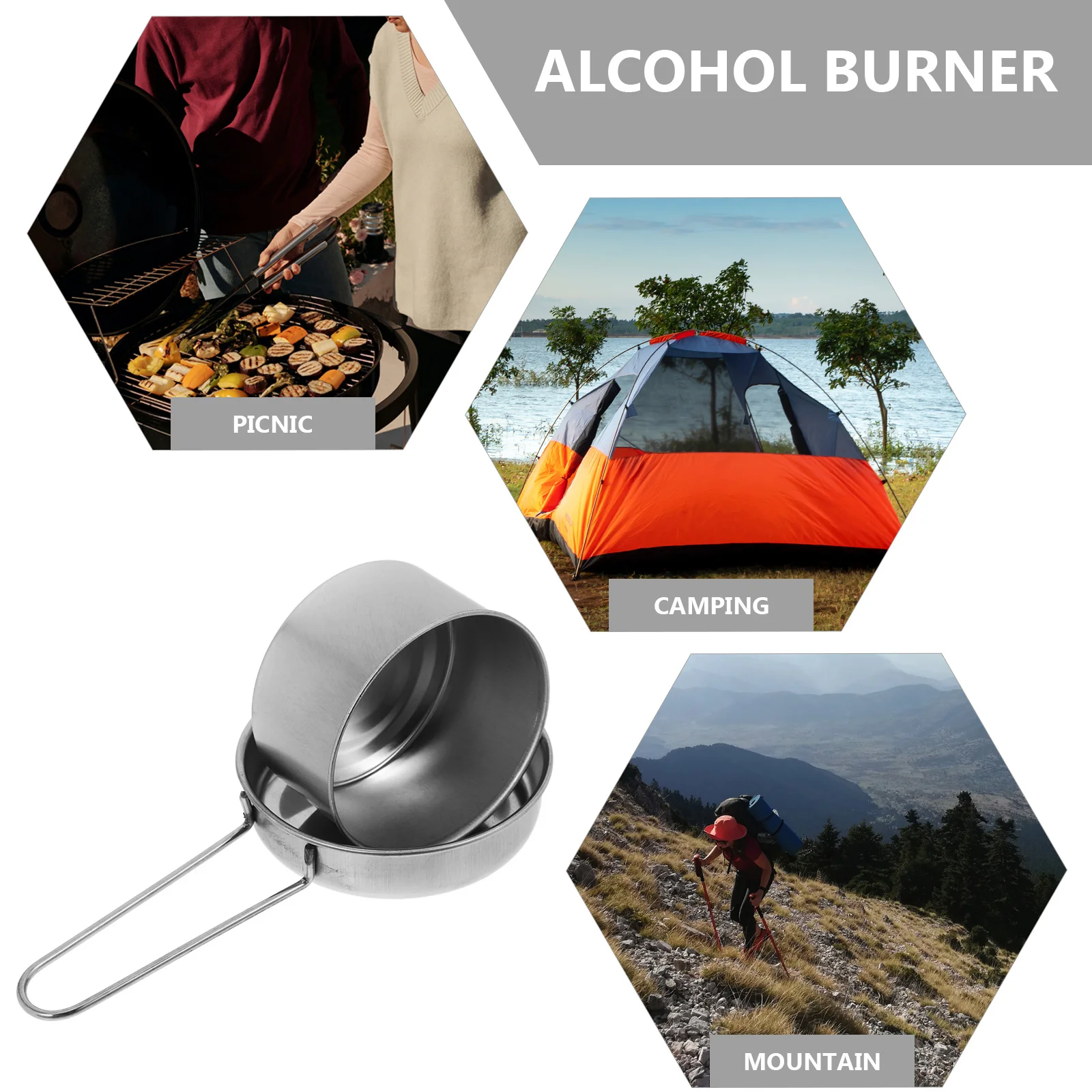 2 قطعة غطاء فولاذي غير قابل للصدأ مناسب عالمي لموقد الكحول كفاءة إطفاء الحريق أداة تخييم أغطية موقد الكحول #5