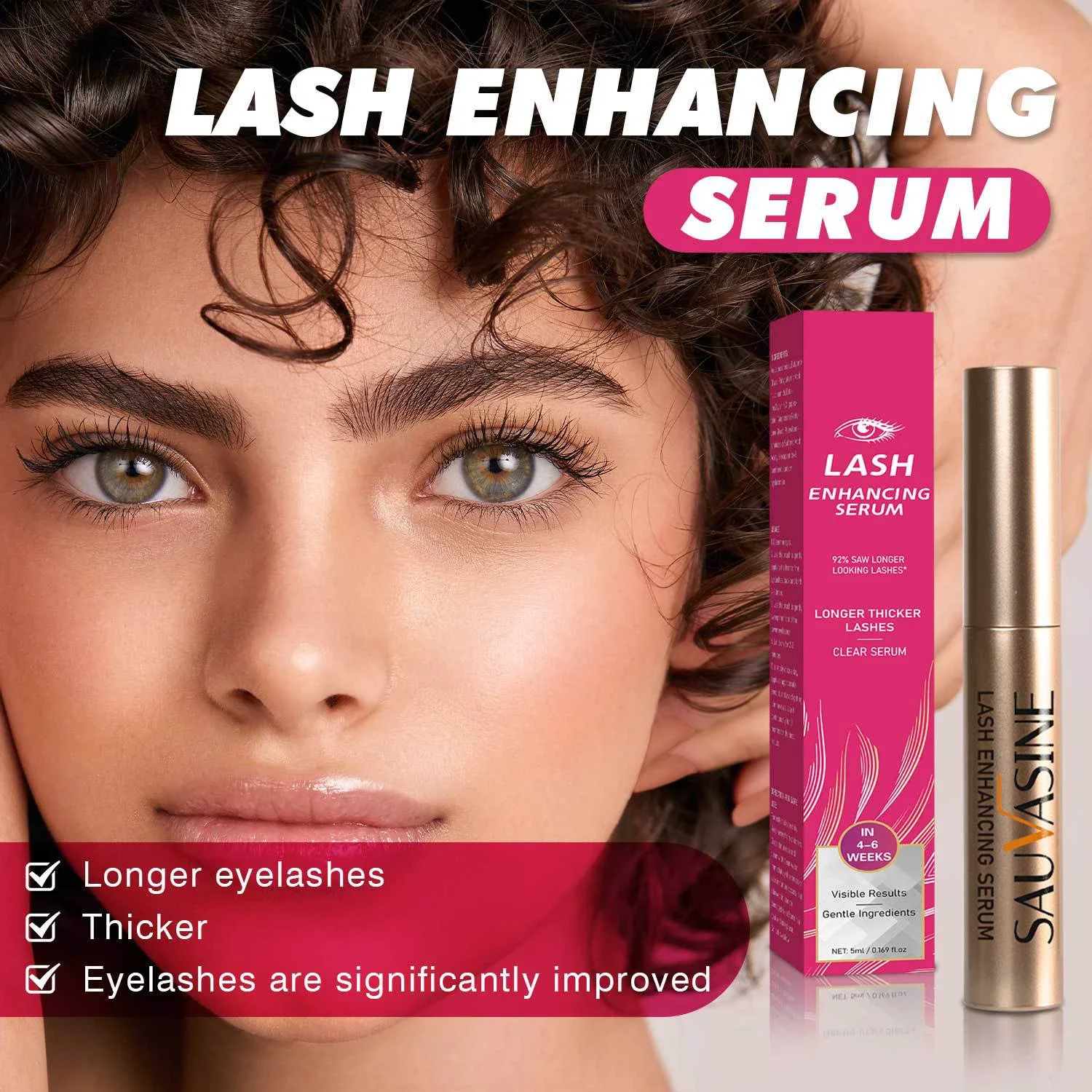Wimpernverbesserndes Serum, Wimpernwachstum, Augenbrauenverbesserung, Wimpernverlängerung, längere Haarfollikel, dicker, verbessert die Flüssigkeit