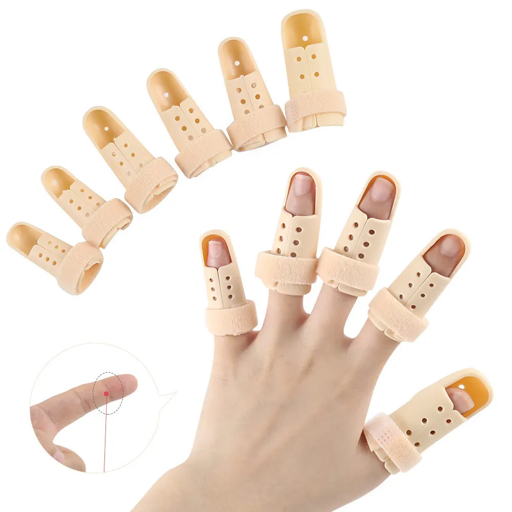 Finger Fixing Splint 6 Sizes Finger Support Brace Stabilizer Plastic Fingertip Protectors Knuckle Immobilization Protective Gear