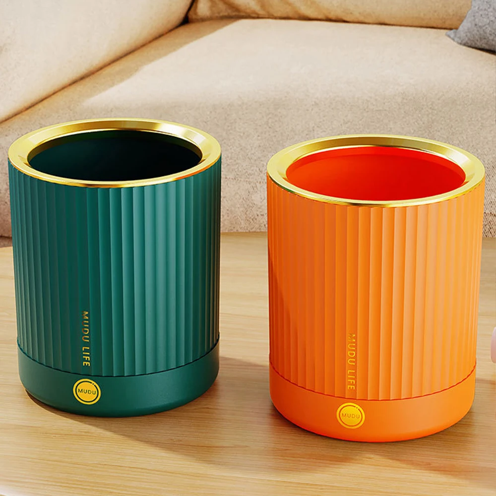 Desk Mini Trash Can Light Luxury Style Trash Bin Waste Basket Desktop Countertop Makeup Tabletop Trash Can Little Plastic Bin