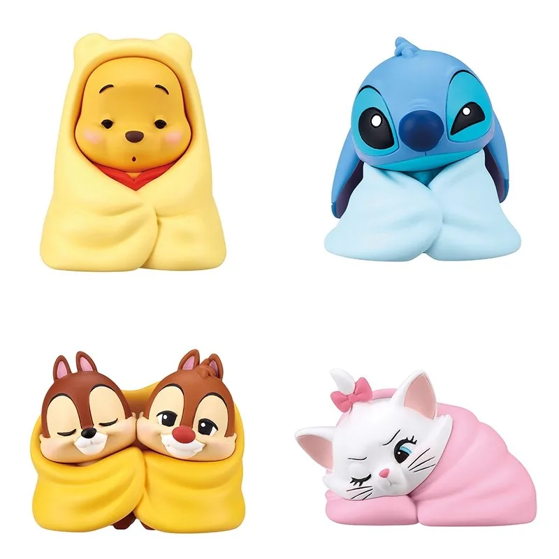 TOMY Original 4Pcs Gashapon チップとデール  ディズニーキャラクター Toys For Kids Gift Collectible Model Ornaments