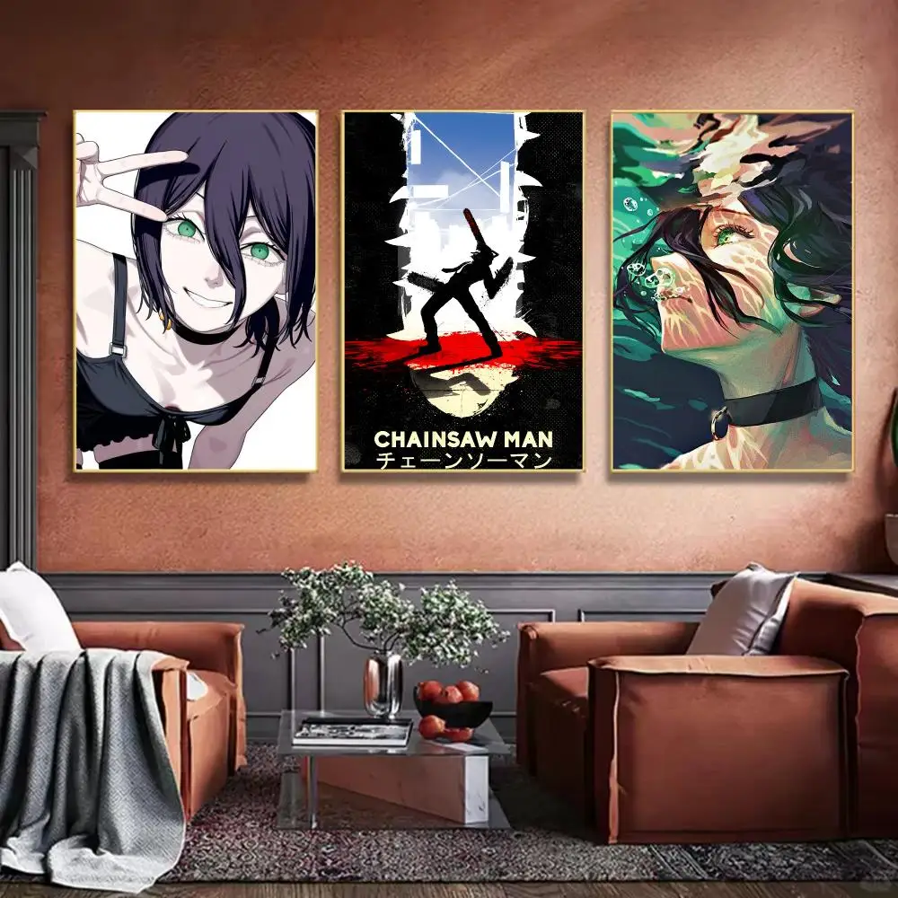 Chainsaw Man Hot JP Anime Painting Calligraphy HD Canvas Art Print Wall Decor for Bars Coffee Shops Clubs Rooms