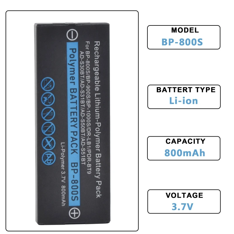 800mAh 3.7v BP-800S Battery  900S  1000S Long Endurance  Stable  Compact and Particularly Durable Battery Pack
