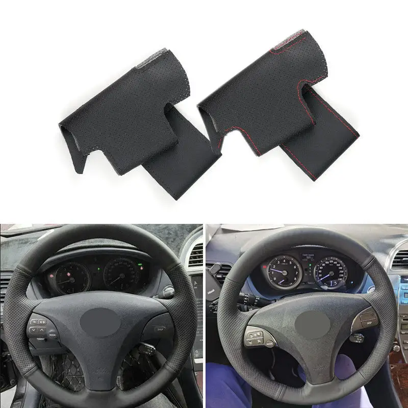 

Car Steering Wheel Cover For Lexus ES240 ES250 ES300 ES350 2006-2012 GS350 GS450h GS460 2009 2010 Black Microfiber Leather