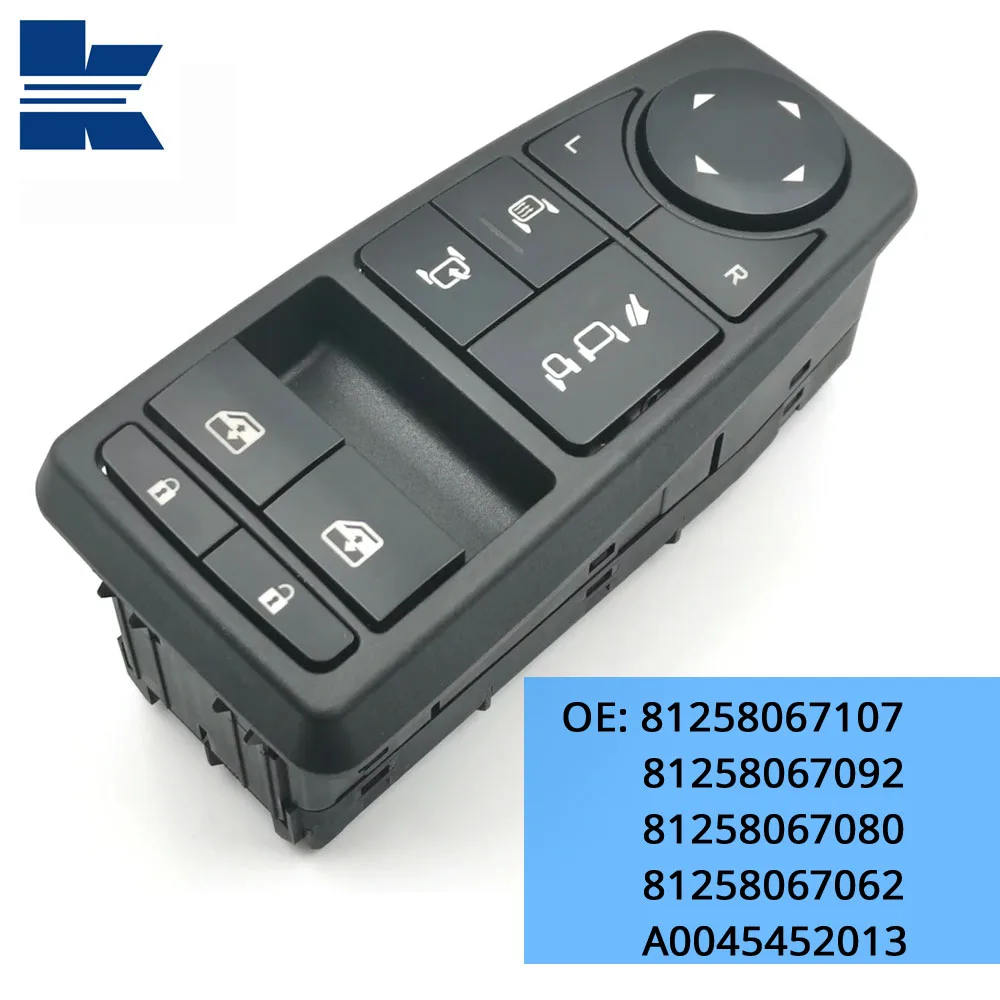 OE: 81258067092  81258067080  81258067062  81258067107 Truck Electric Power Window Control Switch Button For MAN TGL TGM TGS TGX