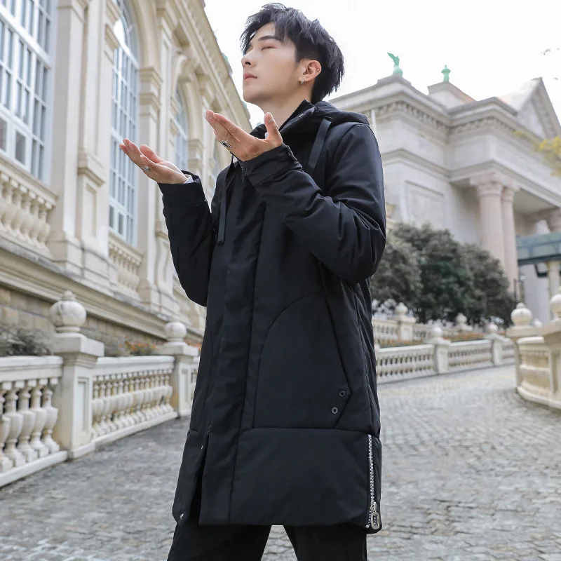 

2024 Outdoor Men Puffer Jacket Pleated Solid Padded Windproof Snow Jacket Homme Warm Korean Outwear Coats For Men