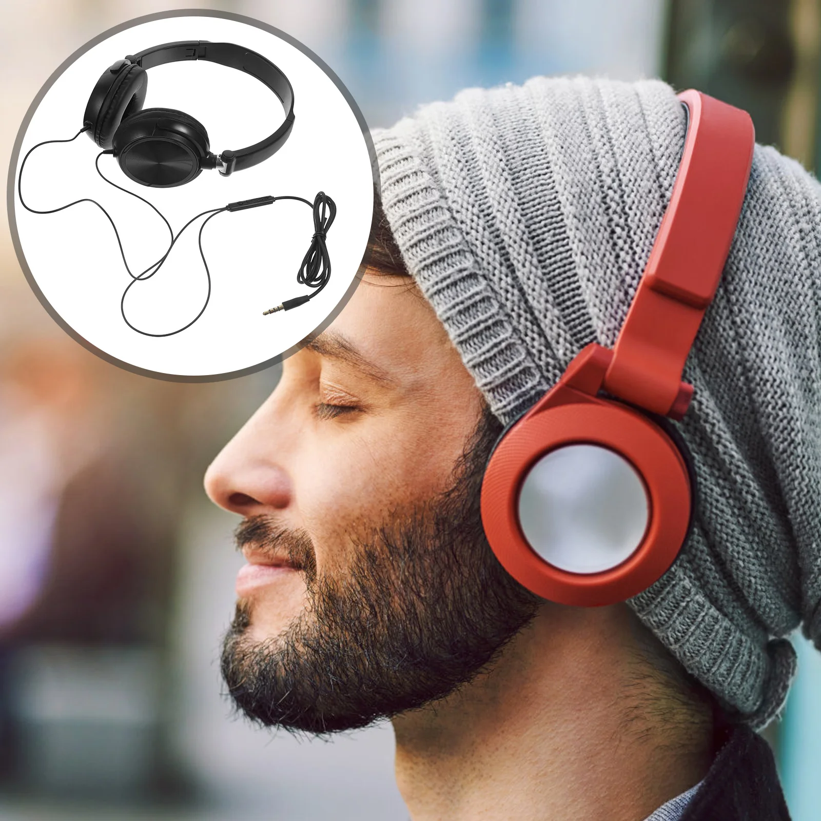 

Lightweight Foldable Over Ear Headphones Hd Microphone Adjustable Volume Bass Sound Compatible With Phones Computers Laptops