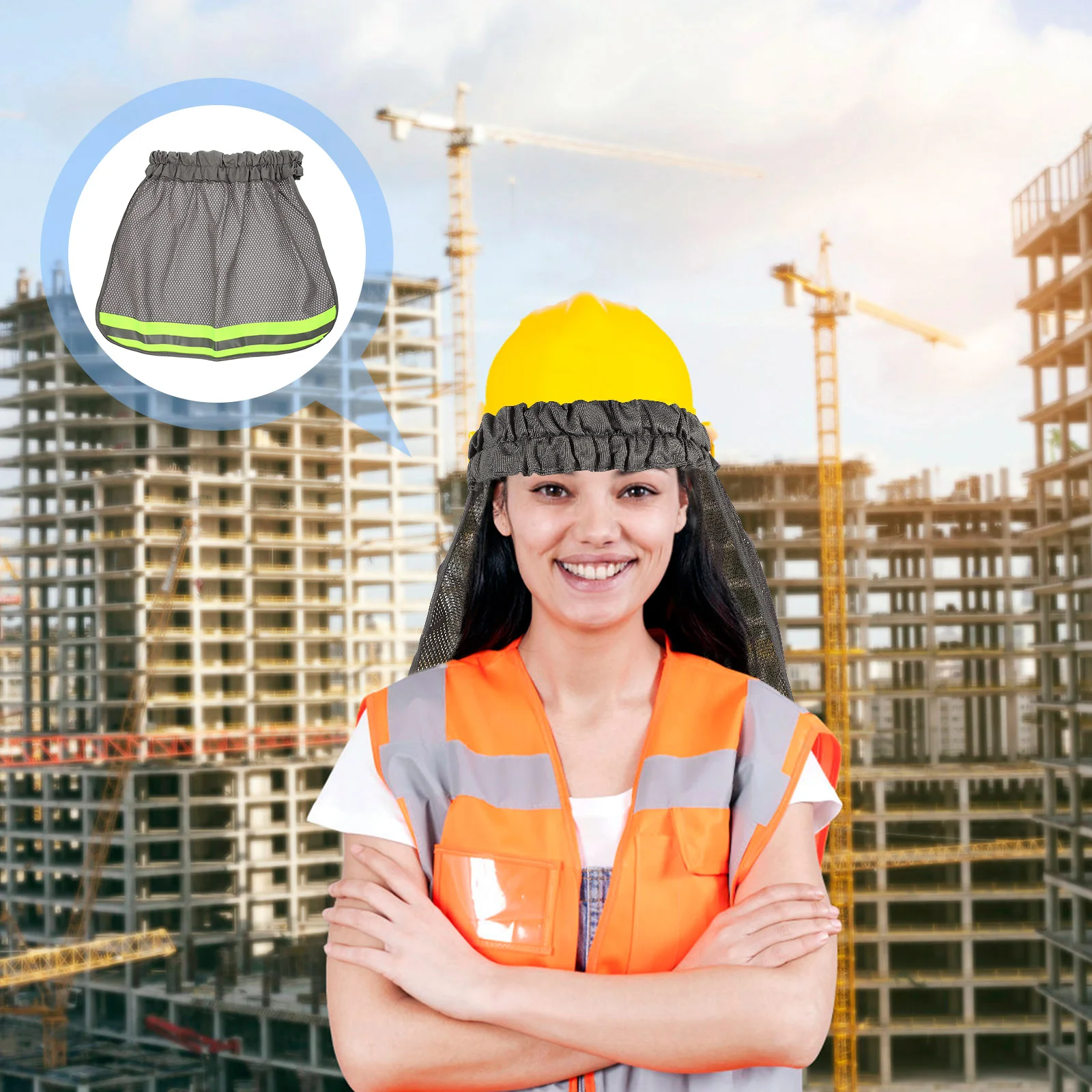 Worker's Hat Brim High Visibility Hard Shade Cover Neck Construction Accessory Visor Polyester Durable