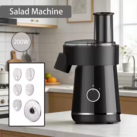 6-in-1 Electric Vegetable Chopper &ndash; 200W Multifunctional Food Processor for Slicing, Dicing Compact &amp; Easy Clean Home/Kitchen