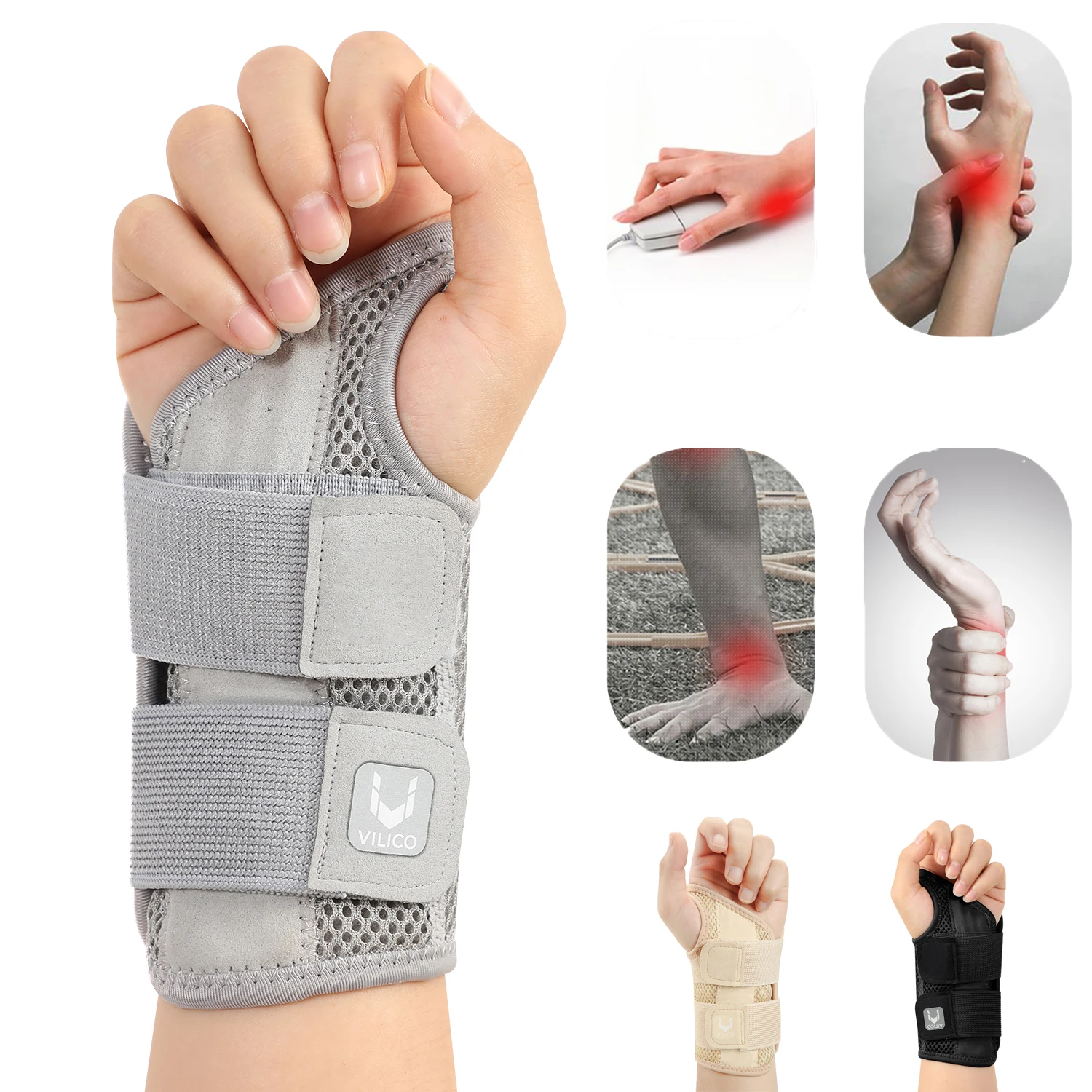 Sehnenscheide für Fingergelenkschmerzen, verstellbarer Handgelenkschutz mit zwei Riemen und dünnem Design, Daumenspannungsschutz, Handgelenkschutz