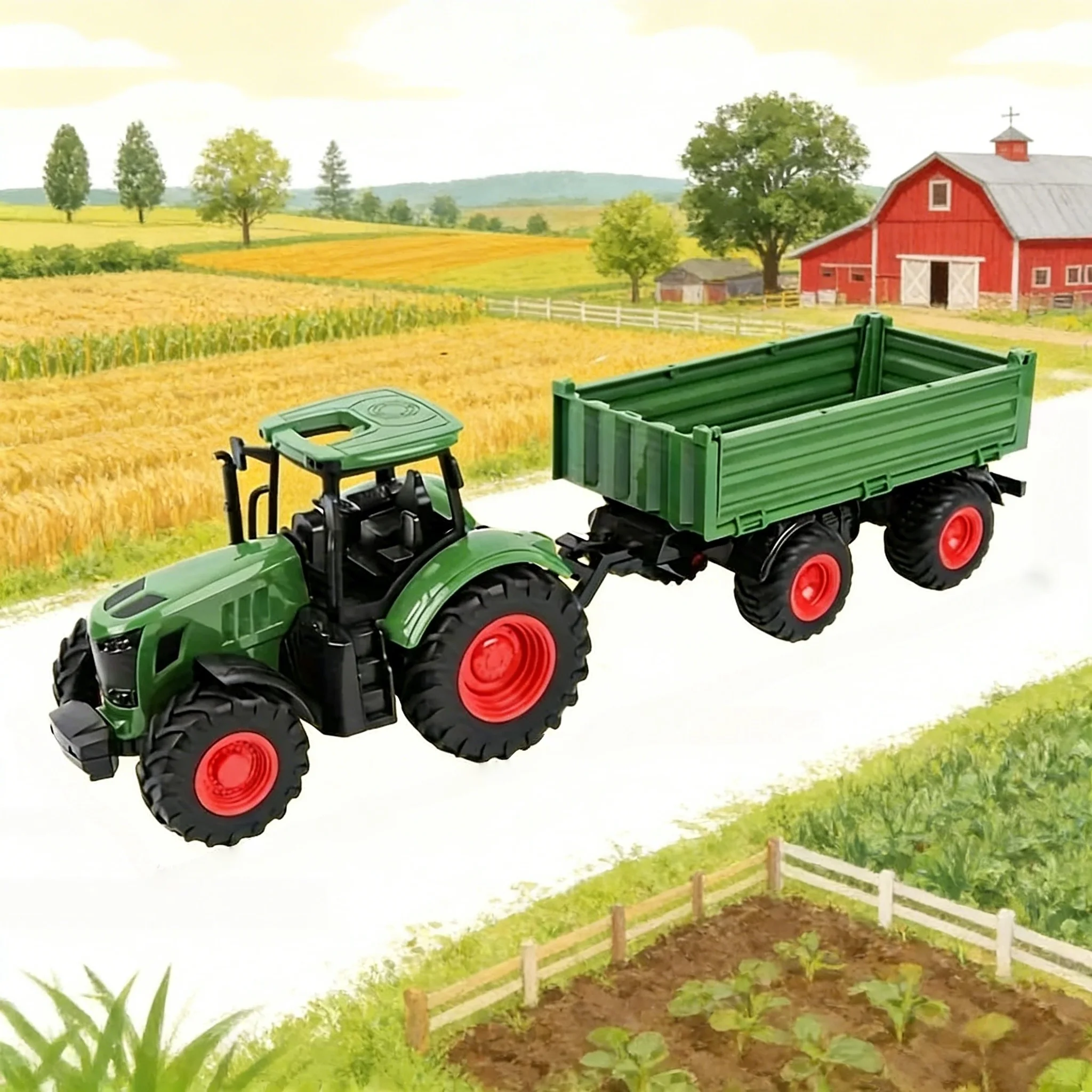 

Large Dump Truck Tractor Model Set with Farm Simulation Game Accessories Educational Toy for Kids
