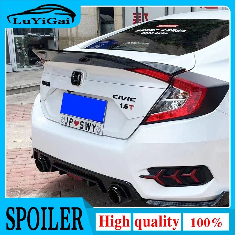 JDM style ABS High Quality Auto Part Rear Trunk Spoiler fit for Honda Civic 4 Door 2016 2017 2018