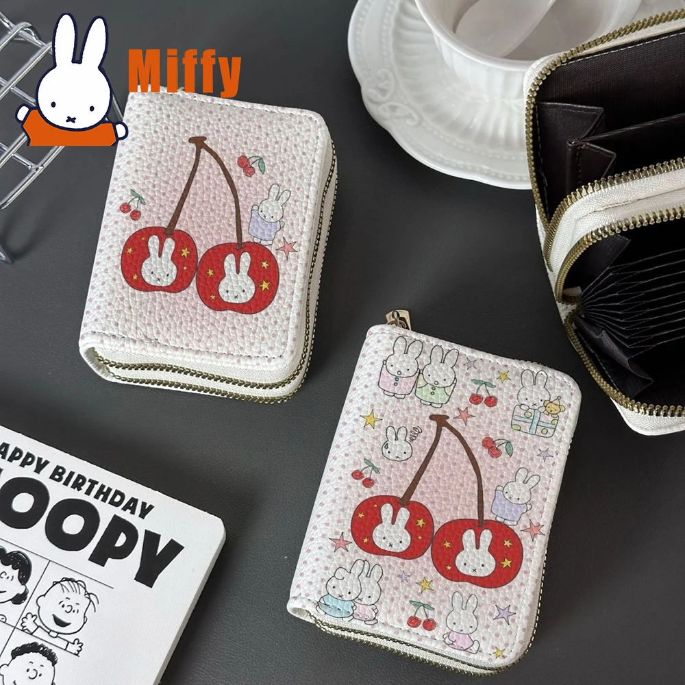 

Kawaii Miffy кошелек для монет милый мини-держатель для карт сумка-органайзер на молнии портмоне двойной карман сумка для хранения подарок для девочки