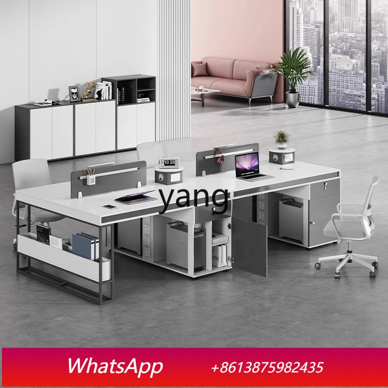 

LM office staff simple modern finance staff screen station card seat table and chair combination