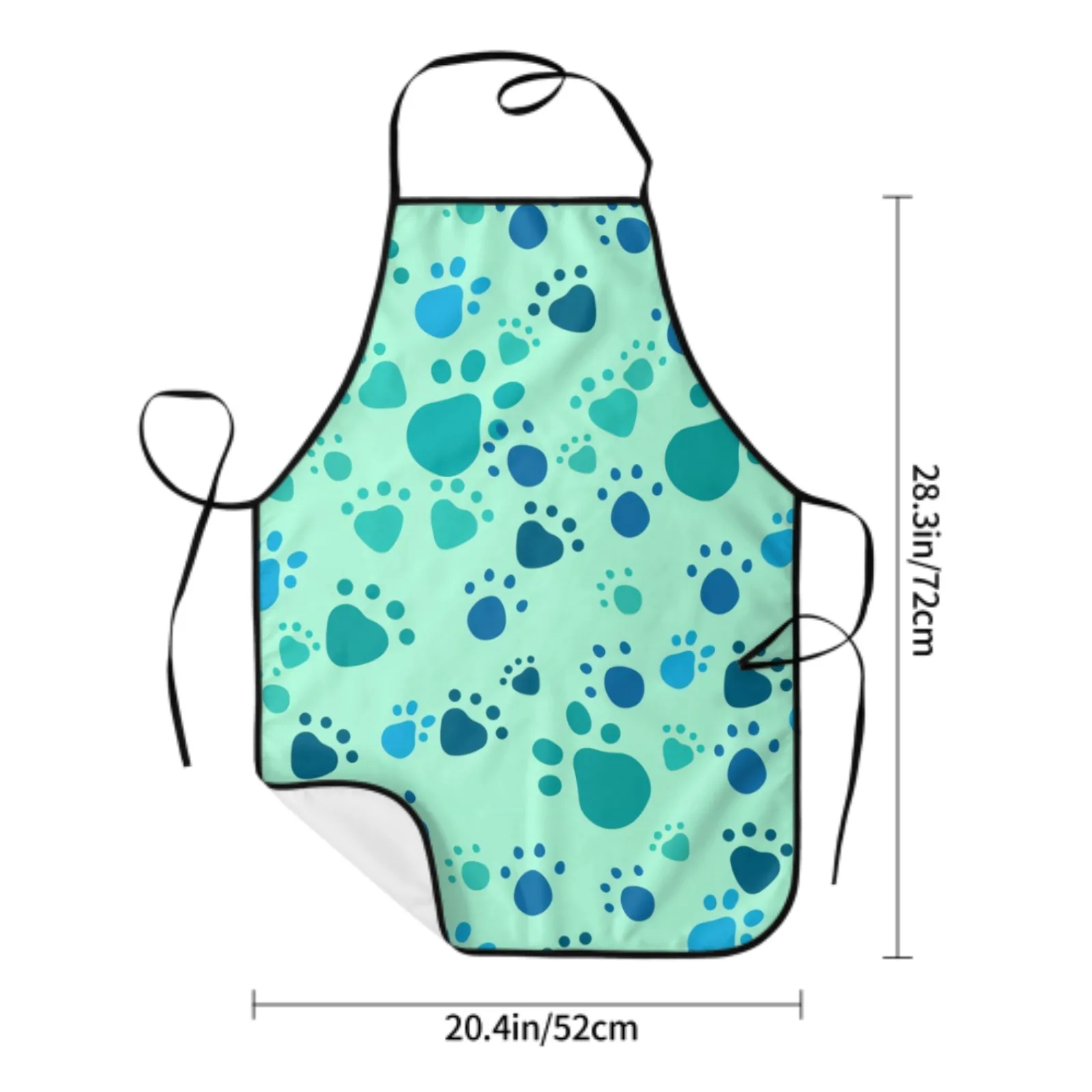 Colorful Polyester locking hem Apron Home Cooking Baking Kitchen Cat Paw Apron Paws Dog Paw Greener Footprint Footprints