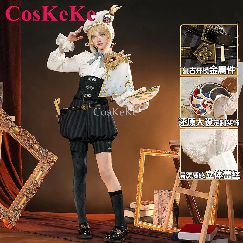 CosKeKe Edgar Valden Cosplay Game Identity V Costume Painter Golden Ratio Gorgeous Uniforms Halloween Party Role Play Clothing