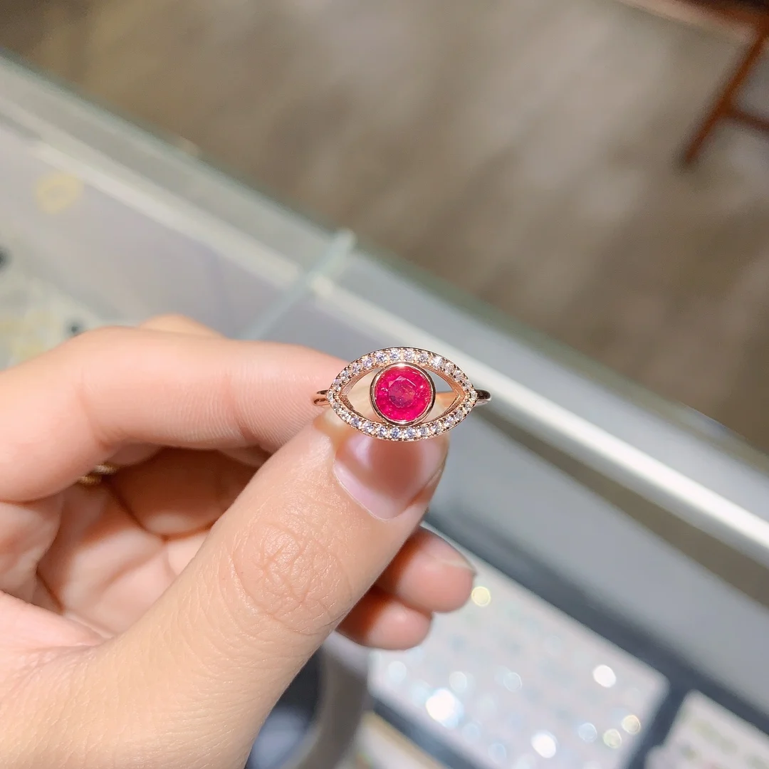 

Natural ruby ring sterling silver 925 wedding ring women's luxury free mail jewelry women's original jewelry boutique