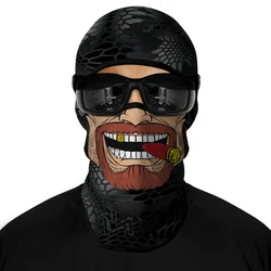 3D Funny Mask Motorcycle Face Cover Ski Mask Joker Skull Balaclava Headgear Outdoor Hiking Camping Neck Gaiter Bandana Scarf Men