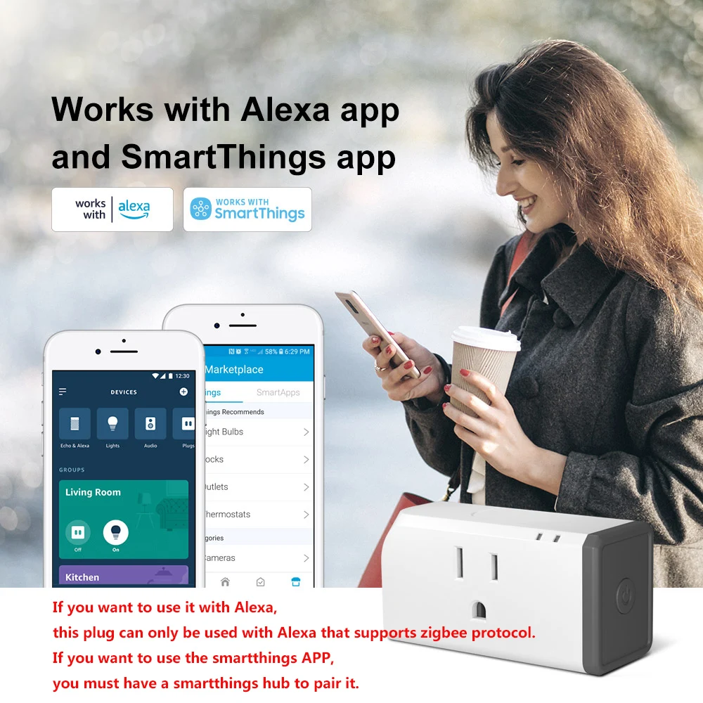 SONOFF S31 Lite ZB Zigbee Plug 15A Smart Socket US Type Wireless Plug eWeLink APP / Voice Control Support Alexa SmartThings Hub