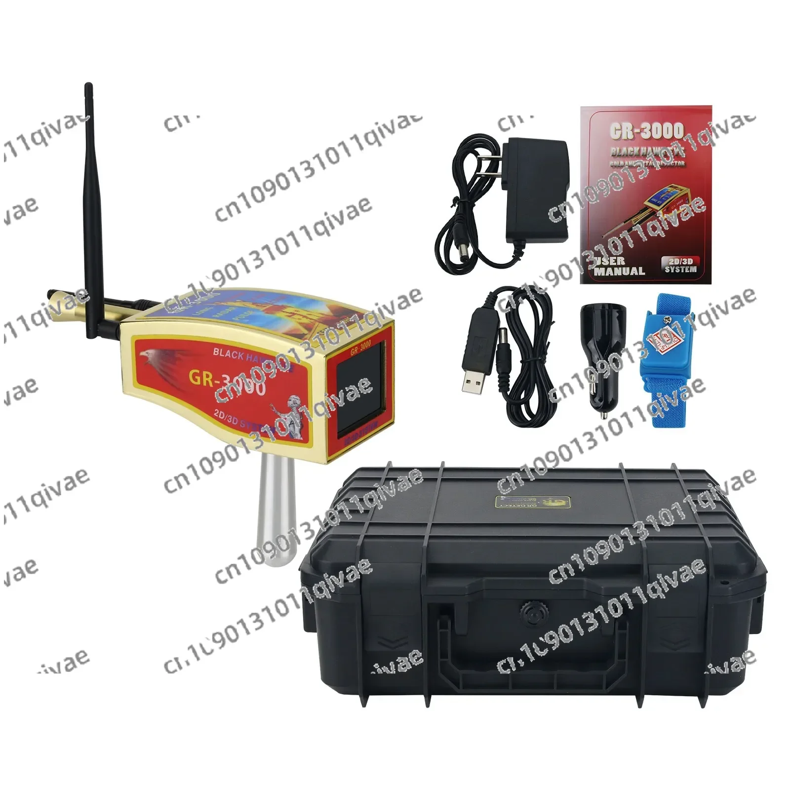 

GR-3000 Black Gold Detector Metal Detector Machine 2D/3D System with Touch Screen and Carrying Case