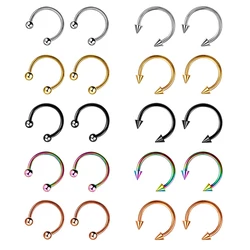 Stainless Steel Cone Spike Horseshoe Circular Septum Nose Ring Nipple Hoops Nose Septum Eyebrow Ear Piercing Body Jewelry