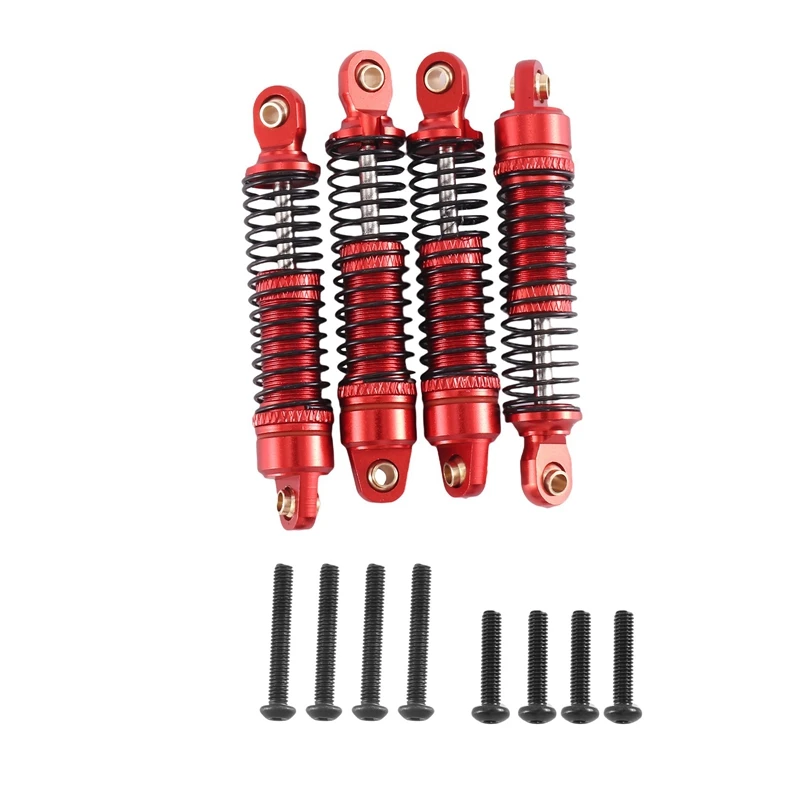 금속 충격 흡수 댐퍼, Traxxas TRX4M TRX-4M Bronco Defender 1/18 RC 크롤러 자동차 업그레이드 부품 액세서리, 빨간색, 4 개