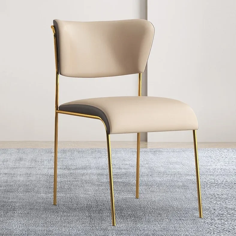 Classic Design Backrest Restaurant Chairs Golden Stainless Steel Legs Dining Chair For Home Hotel Event Rental