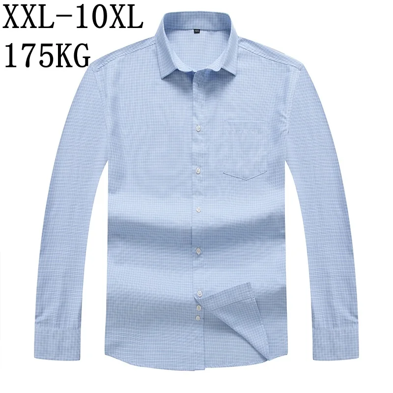 

Size 10XL 8XL 7XL 2024 New Design Casual Shirts For Men Top Quality Fashion Long Sleeve Social Plaid Shirt Classic camisa hombre