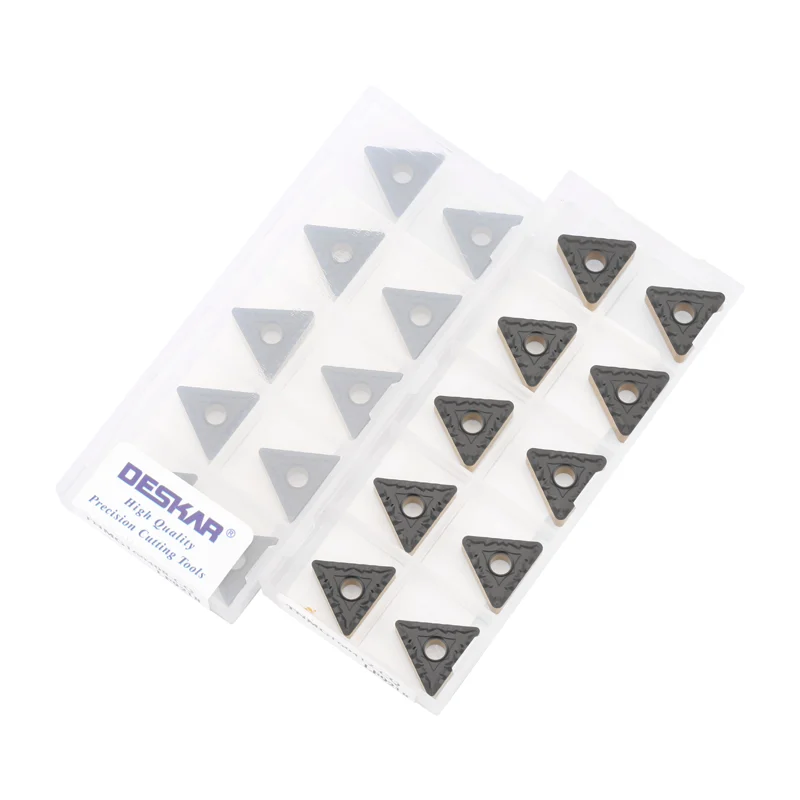 insertos de deskar TNMG 160404   TNMG 160408   TNMG 160412   Herramientas de torneado de carburo de torno CQ TF TNMG LF9218, piezas de acero de producción
