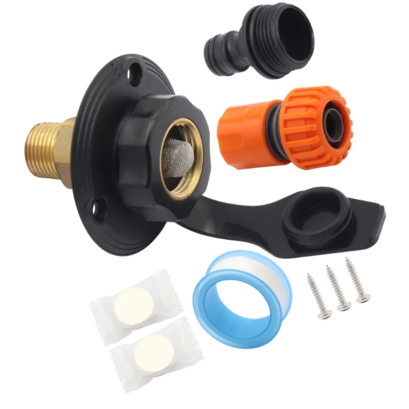 مجموعة تعبئة المياه العذبة RVs، غطاء مدمج من السيليكون ومدخل نحاسي خالٍ من الرصاص #3