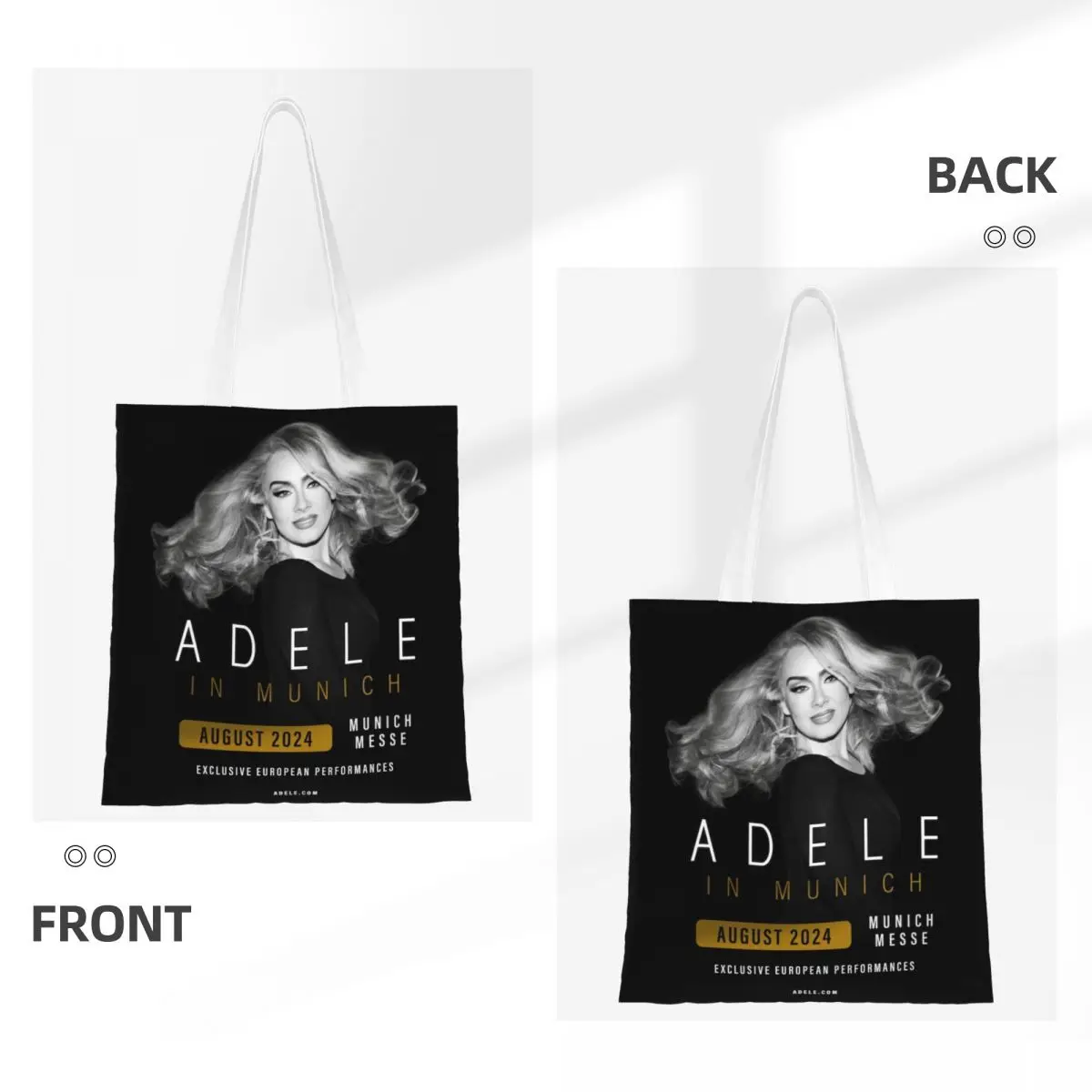 Custom British Music Singer Adeles Groceries Tote Shopping Bag Women Cute Canvas Shoulder Shopper Bag Large Capacity Handbag