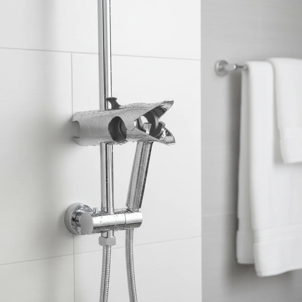 Adjustable Shower Head Holder Durable for Bathroom Shark Clip Design Height Adjustable Bracket Stainless Steel Support