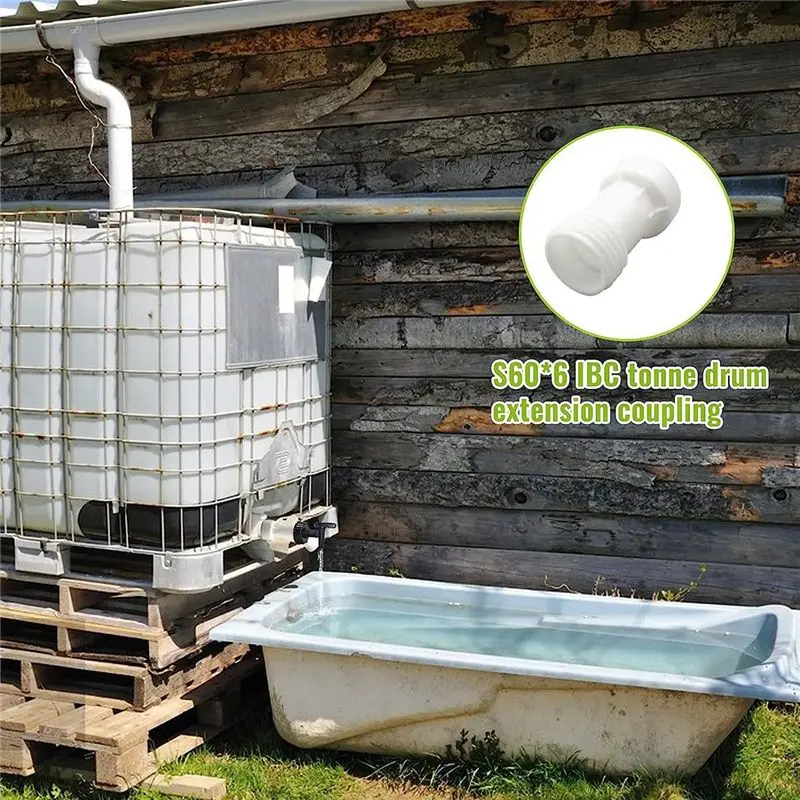 Carefree- S60X6 IBC Ton Barrel Extension Joint Plastic Joint Dust Drain Tube Discharge Outlet Extension Rainwater Tank Adapter